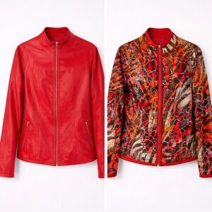 PATAGO Red Genuine Leather Reversible Jacket